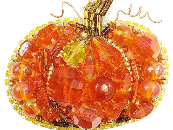 Набір для вишивання, прикраса брошка БП-242 Гарбуз Crystal Art (ЧМ)