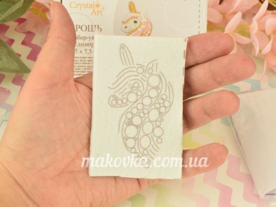 Набір для вишивання, прикраса брошь БП-244 Єдиноріг Crystal Art (ЧМ)