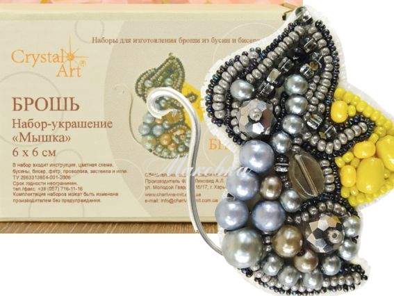 Брошь БП-246 Мишка, Crystal Art Набір для вишивання Брошь БП-246 Мишка, Crystal Art Набір для вишивання