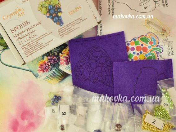 Набір для вишивання, прикраса БП-255 Виноград Crystal Art (ЧМ)