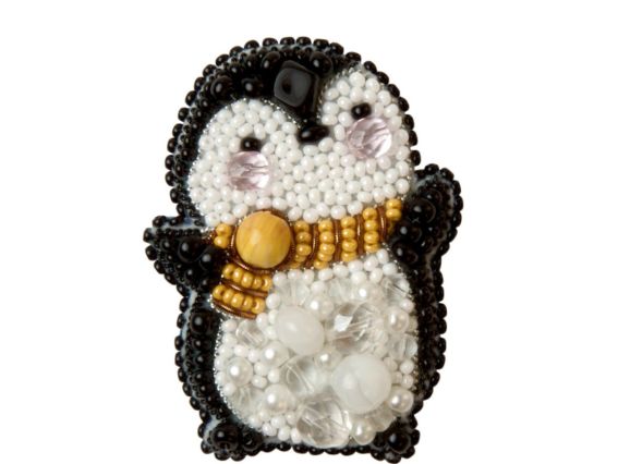 Набір для вишивання прикраса брошка Пінгвін БП-297 6,8х4,2см, Crystal Art (ЧМ)