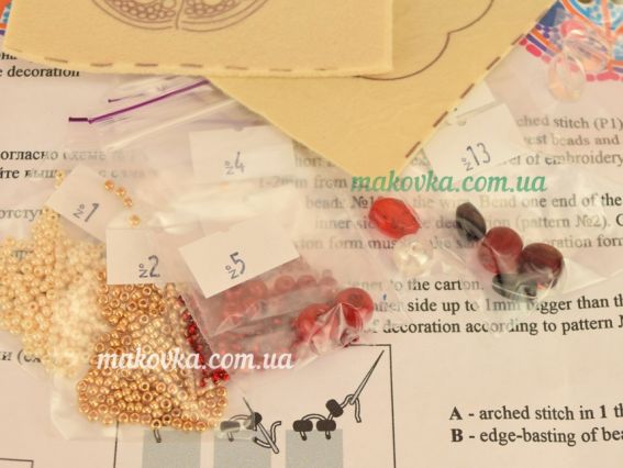 Набір для вишивання прикраса брошка Червоне яблуко, БП-188 Crystal Art