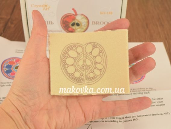 Набір для вишивання прикраса брошка Червоне яблуко, БП-188 Crystal Art