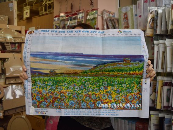 Набір для вишивання нитками 197349 Макове поле Діамантові ручки 90418