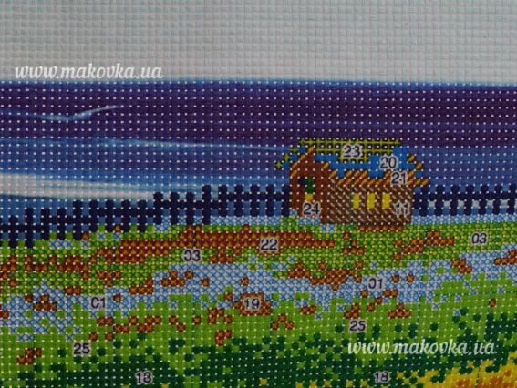 Набір для вишивання нитками 197349 Макове поле Діамантові ручки 90418