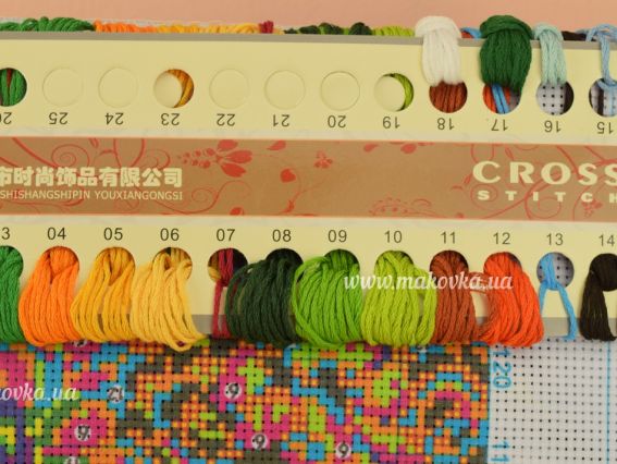 Набір для вишивання нитками 197349 Макове поле Діамантові ручки 90418