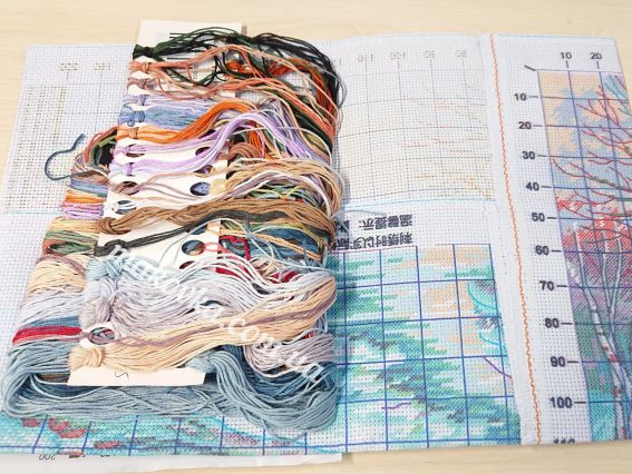 Набір для вишивання нитками 197874 Зимняя дорога  , Діамантові ручки (F025)