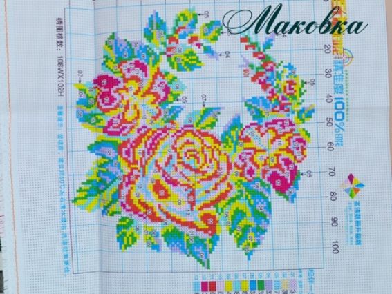 Набор для вышивания салфетка Роза и Цветы, 46х46 см, Диамантовые ручки, 197280 Набор для вышивания салфетка Роза и Цветы, 46х46 см, Диамантовые ручки, 197280