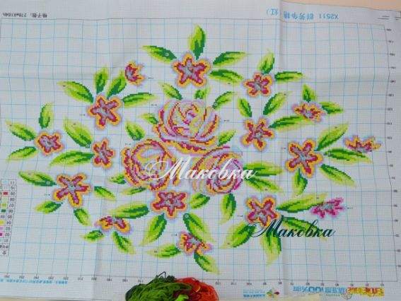 Набор для вышивания Салфетка-скатерть Цветы 80х60 см, Диамантовые ручки, 197289 Набор для вышивания Салфетка-скатерть Цветы 80х60 см, Диамантовые ручки, 197289