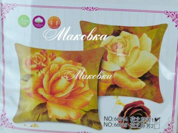 Готовая подушка под вышивку, Чайная роза, 45х45 см, 66014