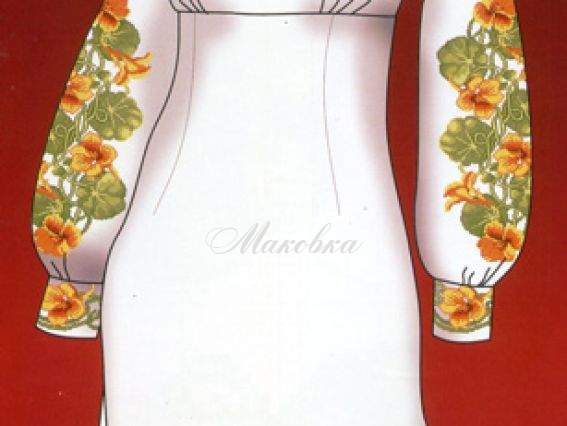 Схема + выкройка, женское платье, Настурции, 2502, Диана + Схема + выкройка, женское платье, Настурции, 2502, Диана +