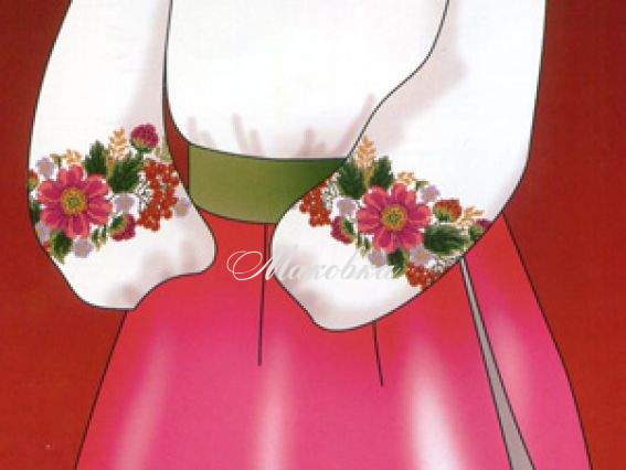 Схема + выкройка, женская вышиванка, Щедрая природа, 2505, Диана + Схема + выкройка, женская вышиванка, Щедрая природа, 2505, Диана +