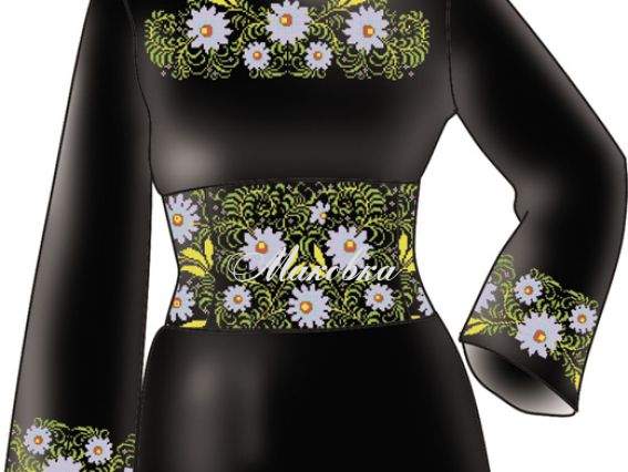 Схема + выкройка, блуза женская Ромашки, 2603, Диана + Схема + выкройка, блуза женская Ромашки, 2603, Диана +