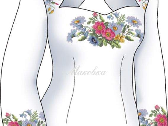 Схема + выкройка, женская блуза Пастораль, 2804, Диана + Схема + выкройка, женская блуза Пастораль, 2804, Диана +