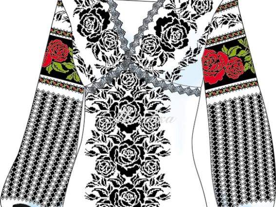 Схема + выкройка, женская блуза Борщивские розы, 2808, Диана + Схема + выкройка, женская блуза Борщивские розы, 2808, Диана +