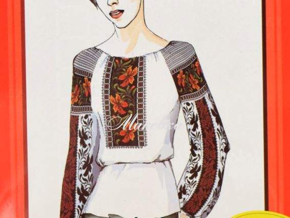 Схема + выкройка, женская вышиванка Лилии, F03, Диана Плюс Схема + выкройка, женская вышиванка Лилии, F03, Диана Плюс