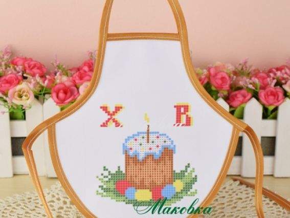 Фартук на бутылку №14 Паска и крашенные яйца, габардин, ТМ Красуня Фартук на бутылку №14 Паска и крашенные яйца, габардин, ТМ Красуня