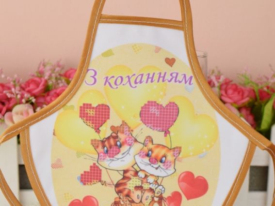 Фартук на бутылку №72 З коханням назавжди (укр) Коты на воздушном шаре, ТМ Красуня Фартук на бутылку №72 З коханням назавжди (укр) Коты на воздушном шаре, ТМ Красуня