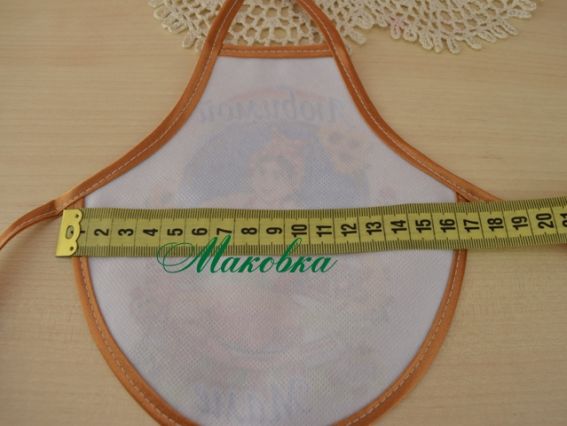 Фартушек для бутылки под вышивку №68 С Рождеством (рус.) Ангел с подарками, габардин, ТМ Красуня