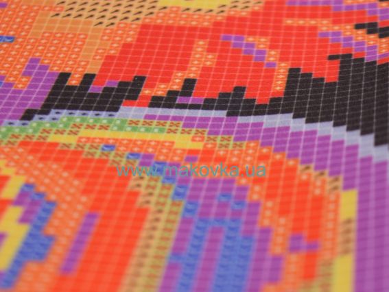 Заготовка для вишивання №79 чорна, Півники, прямокутна, атлас