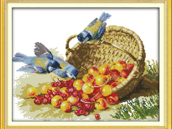 Птицы и фрукты, D148 42х35 см, Идейка Птицы и фрукты, D148 42х35 см, Идейка