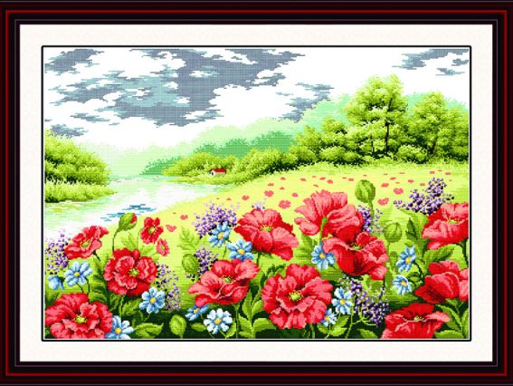 Маковое поле, F020 75х54 см, Идейка Маковое поле, F020 75х54 см, Идейка