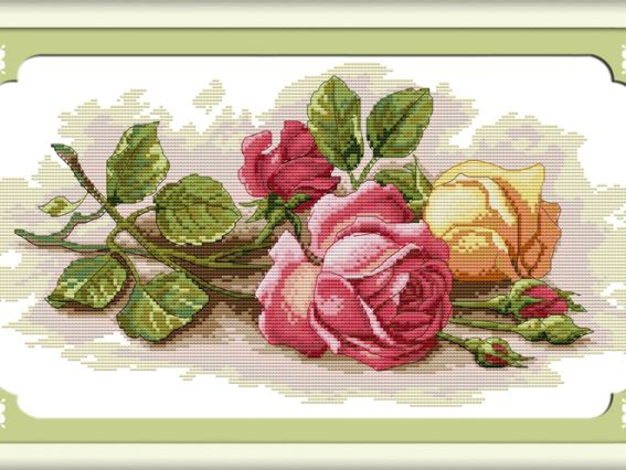 Цветные розы, H091 45х29 см, Идейка Цветные розы, H091 45х29 см, Идейка