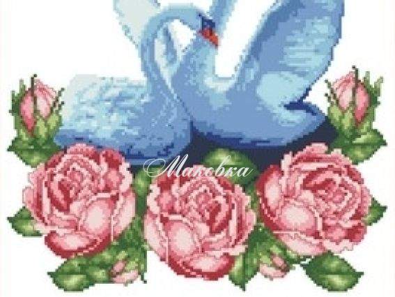 Флізелін водорозчинний КФР-001 Рушник Лебеді, На щастя, А3, Каролінка