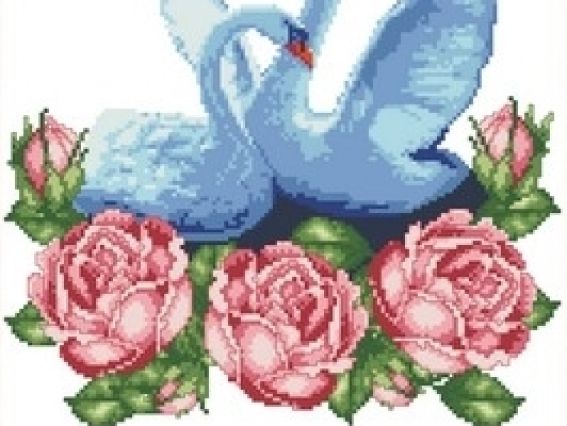 Флизелин водорастворимый КФР-002 Рушнык Лебеди, На счастье, А3, Каролинка Флизелин водорастворимый КФР-002 Рушнык Лебеди, На счастье, А3, Каролинка