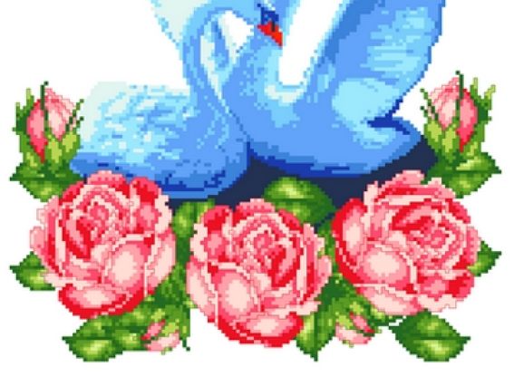 Свадебный рушнык КРК-1505(Р) с рисунком Лебеди и розы, НА СЧАСТЬЕ, 37x150 см Свадебный рушнык КРК-1505(Р) с рисунком Лебеди и розы, НА СЧАСТЬЕ, 37x150 см