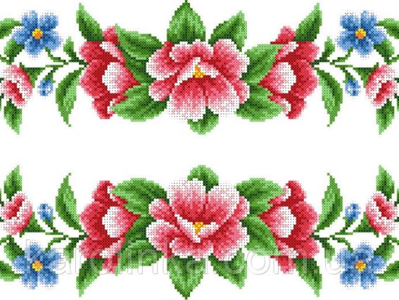 Флизелин водорастворимый с рисунком КФО-3010 Узор Цветы (А), Каролинка Флизелин водорастворимый с рисунком КФО-3010 Узор Цветы (А), Каролинка