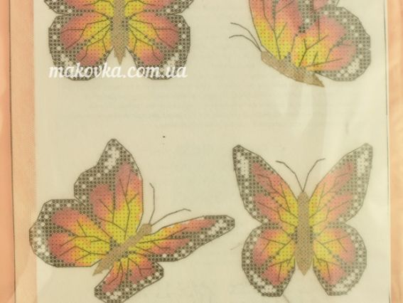 Флизелин водорастворимый с рисунком КФО-4029 Бабочки, Каролинка Флизелин водорастворимый с рисунком КФО-4029 Бабочки, Каролинка