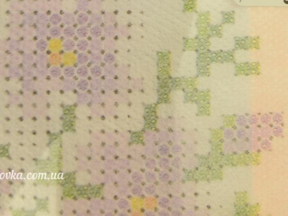 Водорозчинний Флизелин з малюнком КФВ-4034 Троянди й фіалки, Каролінка