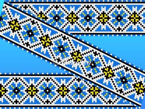 Флизелин водорастворимый с рисунком КФО-001 Синий орнамент 5х40 см, Каролинка Флизелин водорастворимый с рисунком КФО-001 Синий орнамент 5х40 см, Каролинка