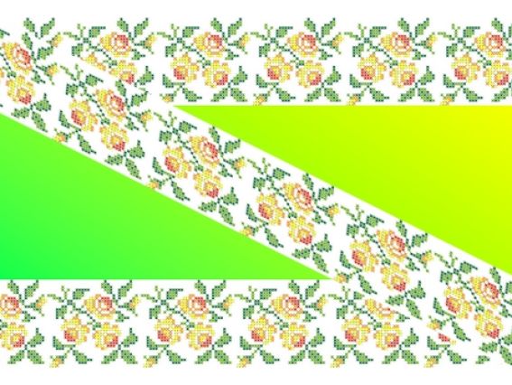 Флизелин водорастворимый с рисунком КФО-011 Розочки 5х40 см, Каролинка Флизелин водорастворимый с рисунком КФО-011 Розочки 5х40 см, Каролинка