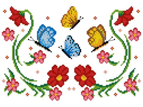 Флизелин водорастворимый КФО-4005 Цветы и бабочки, А-4, Каролинка Флизелин водорастворимый КФО-4005 Цветы и бабочки, А-4, Каролинка