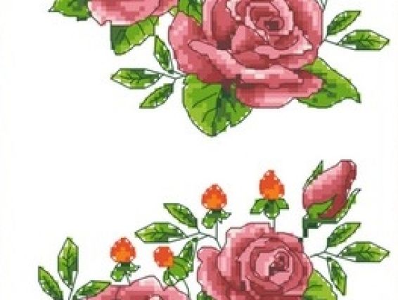 Флизелин водорастворимый КФО-4011 Розы, А-4, Каролинка Флизелин водорастворимый КФО-4011 Розы, А-4, Каролинка