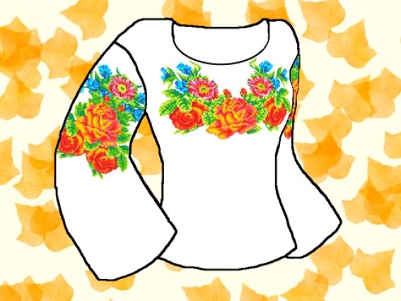 Флизелин водорастворимый КБФ-05 сорочка женская Розы, Каролинка Флизелин водорастворимый КБФ-05 сорочка женская Розы, Каролинка