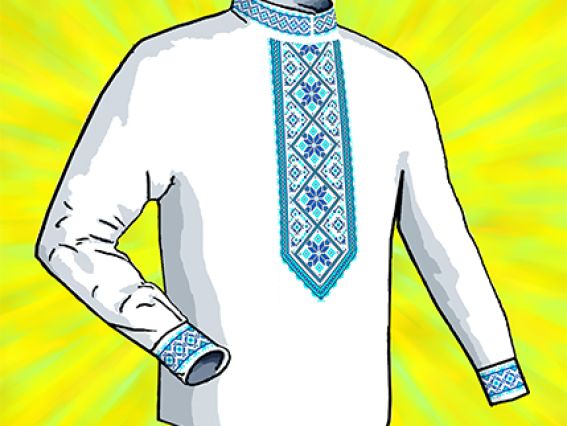 Флизелин водорастворимый КБФ-16 сорочка мужская Синий орнамент, Каролинка Флизелин водорастворимый КБФ-16 сорочка мужская Синий орнамент, Каролинка