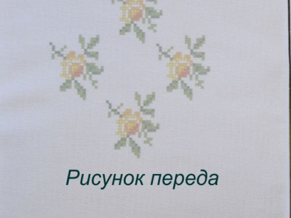 Заготовка для Десткой вышиванки КБС(х/б)-02 (4-9 лет) Желтые розы, домотканное полотно, Каролинка