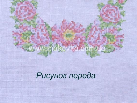 Дитяча вишиванка Квіти шипшини, КБС(х/б)-03 (4-9 років)  заготовка домоткане полотно, Каролінка