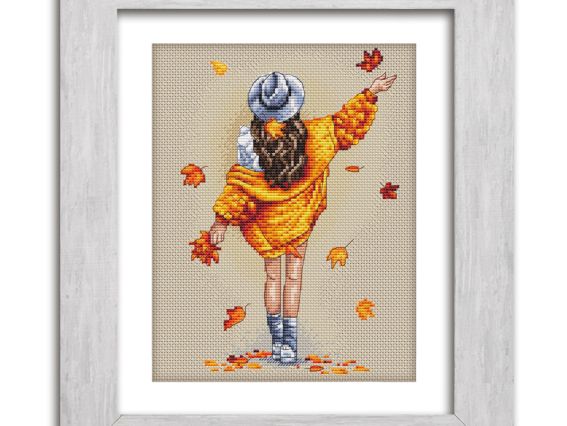 Набор для вышивания нитками крестом N 82 Влюбленная в осень, Кольорова