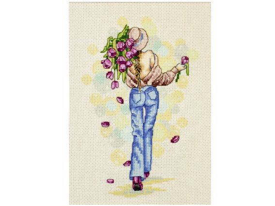 Влюбленная в зиму N 94 , вышивка нитками Кольорова