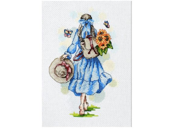 Влюбленная в лето N 102, вышивка нитками Кольорова