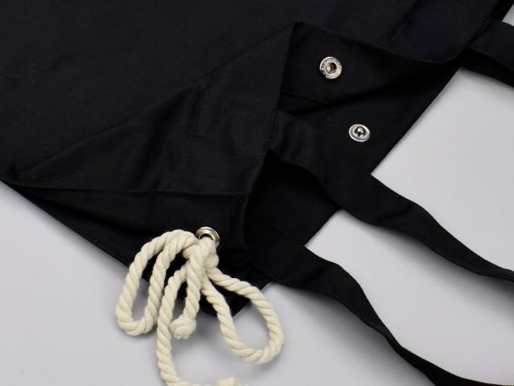 Пошита Эко-Сумка , шопер з малюнком під вишивку Квіти шипшини ШП-1-074 Чорний, Кольорова