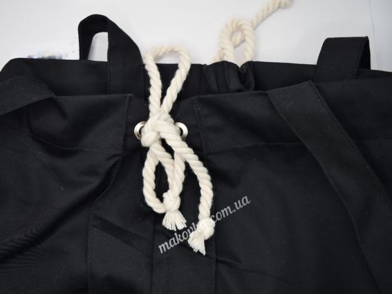 Пошита Эко-Сумка , шопер з малюнком під вишивку Квіти шипшини ШП-1-074 Чорний, Кольорова