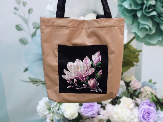 Сумка під вишивку пошита ШП-2-076 Магнолія , кавова , Кольорова Сумка під вишивку пошита ШП-2-076 Магнолія , кавова , Кольорова