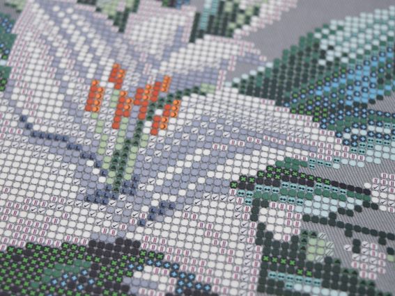 Пошита Эко-Сумка , шопер з малюнком під вишивку Лілея ШП5-067 Сірий, Кольорова