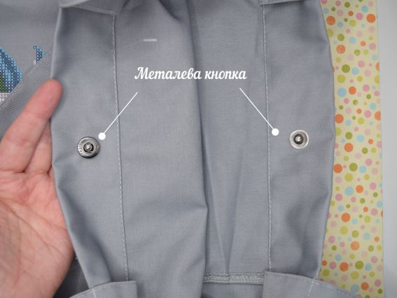 Пошита Эко-Сумка , шопер з малюнком під вишивку Орнамент ШП5-097А Сірий, Кольорова