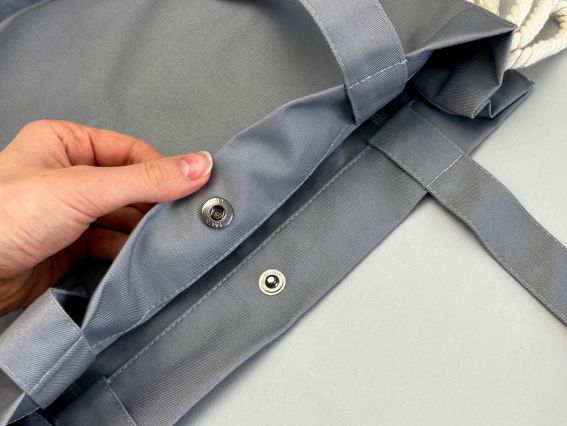 Пошита Эко-Сумка , шопер з малюнком під вишивку Орнамент ШП5-097А Сірий, Кольорова